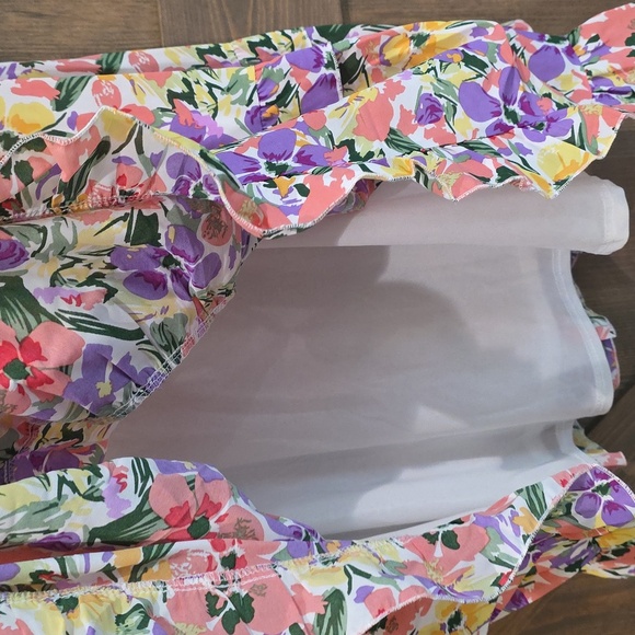 JODIFL Multicolor Floral Babydoll Sleeveless Dress Size Large - Picture 7 of 7